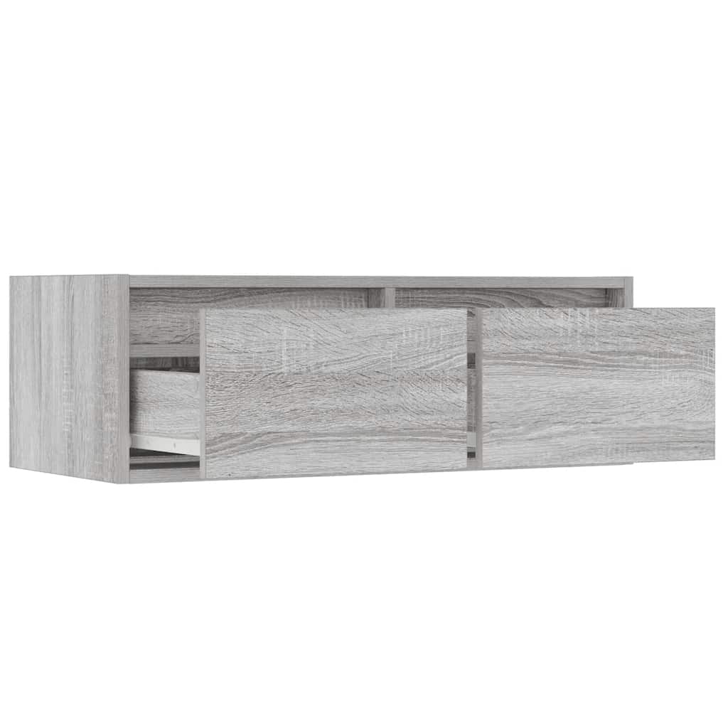vidaXL Meuble TV avec lumières LED Gris Sonoma 75x35,5x25 cm