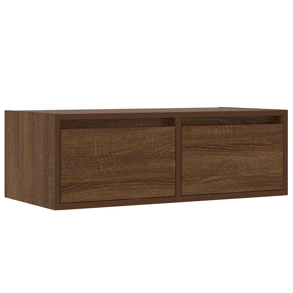 vidaXL TV-Schrank mit LED-Leuchten Braun Eichen-Optik 75x35,5x25 cm