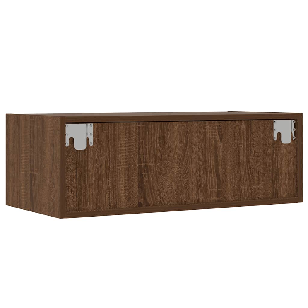 vidaXL TV-Schrank mit LED-Leuchten Braun Eichen-Optik 75x35,5x25 cm