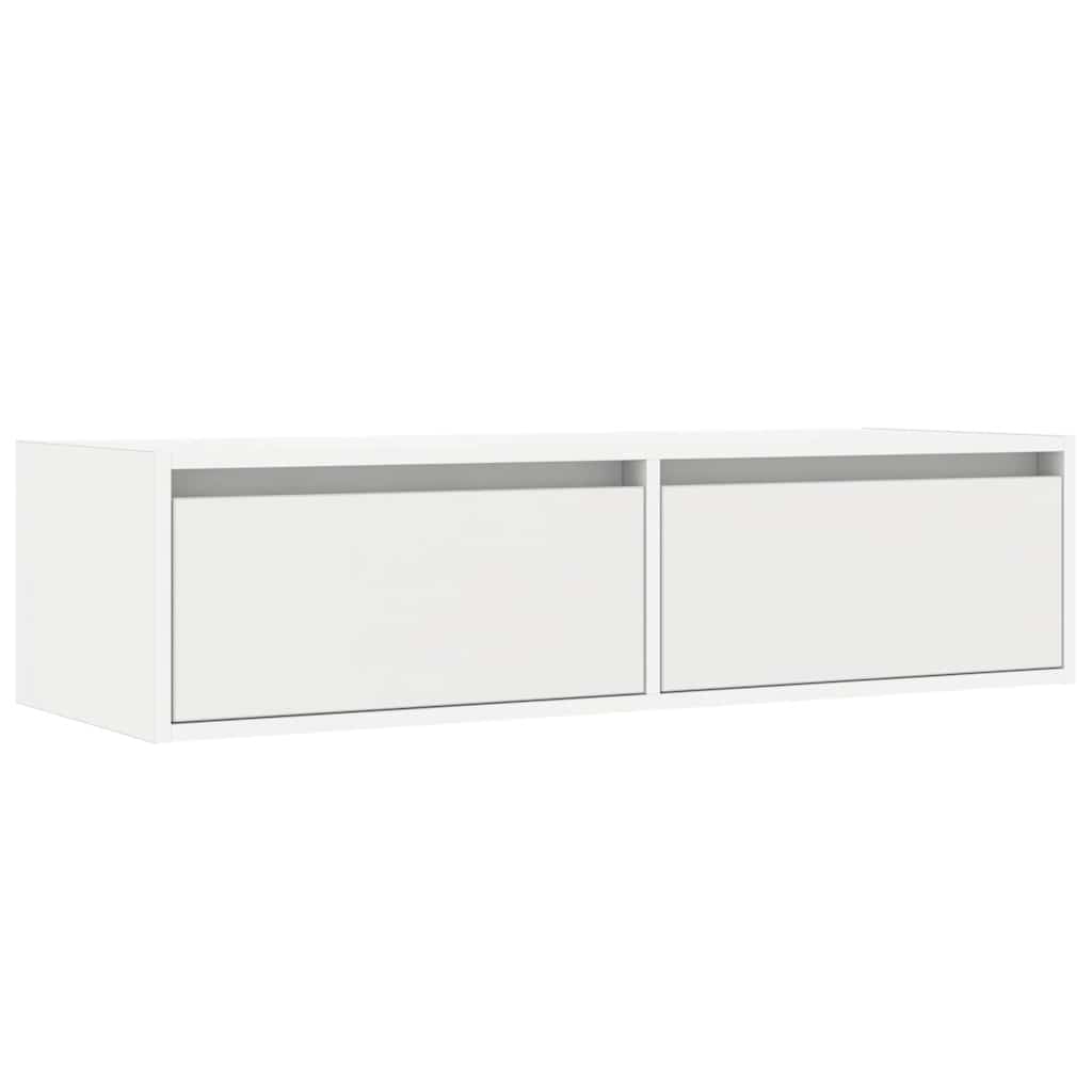 vidaXL TV-Schrank mit LED-Leuchten Weiß 100x35,5x25 cm