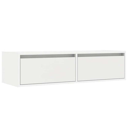 vidaXL TV-Schrank mit LED-Leuchten Weiß 100x35,5x25 cm