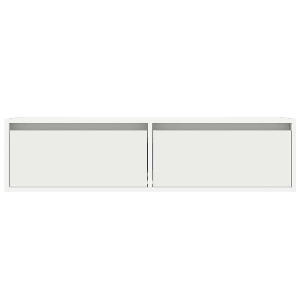 vidaXL TV-Schrank mit LED-Leuchten Weiß 100x35,5x25 cm