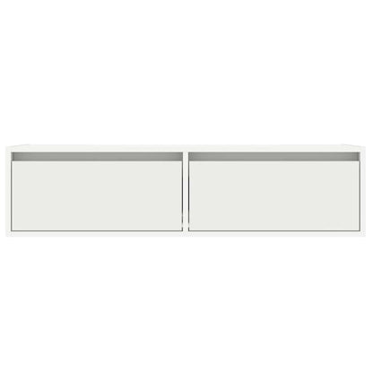 vidaXL TV-Schrank mit LED-Leuchten Weiß 100x35,5x25 cm