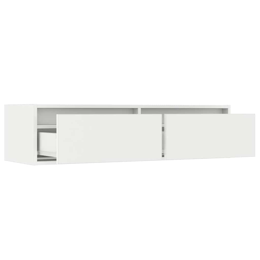vidaXL TV-Schrank mit LED-Leuchten Weiß 100x35,5x25 cm