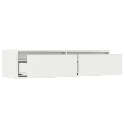 vidaXL TV-Schrank mit LED-Leuchten Weiß 100x35,5x25 cm