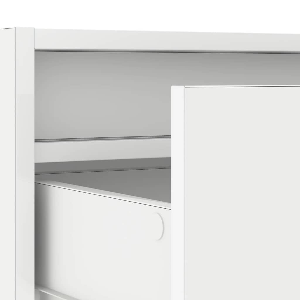 vidaXL TV-Schrank mit LED-Leuchten Weiß 100x35,5x25 cm