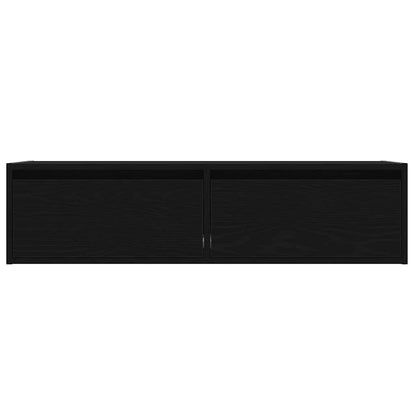 vidaXL TV-Schrank mit LED-Leuchten Schwarz Eichen-Optik 100x35,5x25 cm