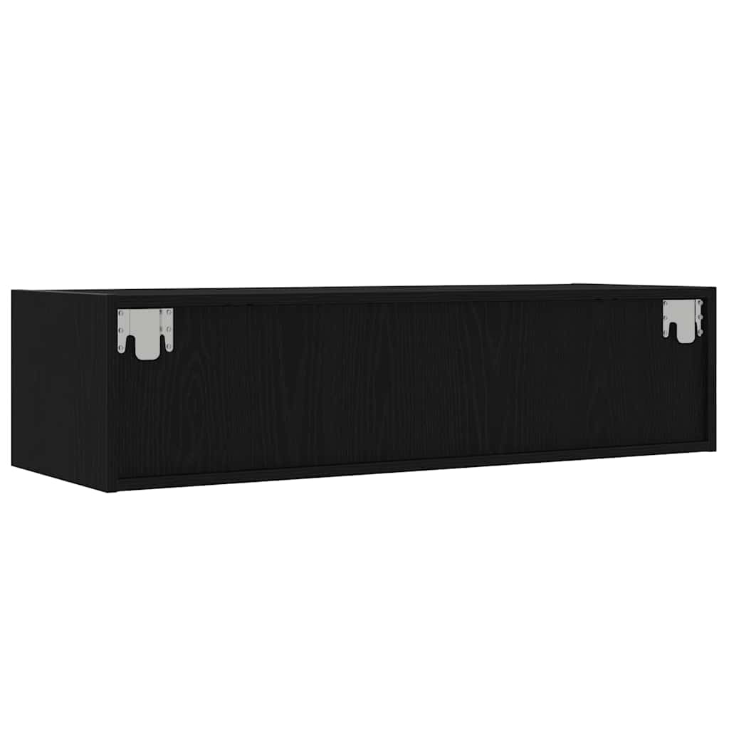 vidaXL TV-Schrank mit LED-Leuchten Schwarz Eichen-Optik 100x35,5x25 cm