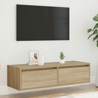 vidaXL TV-Schrank mit LED-Leuchten Sonoma-Eiche 100x35,5x25 cm