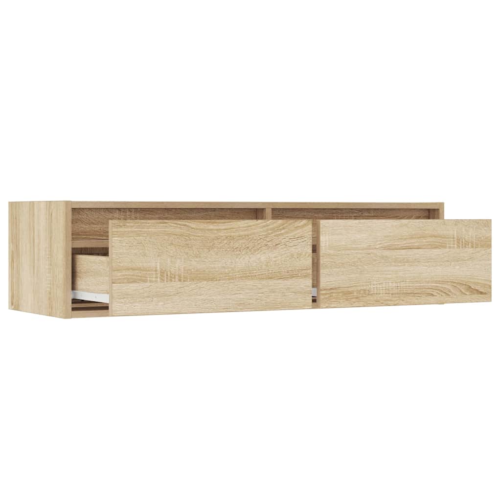 vidaXL TV-Schrank mit LED-Leuchten Sonoma-Eiche 100x35,5x25 cm