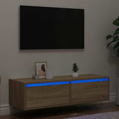 vidaXL TV-Schrank mit LED-Leuchten Sonoma-Eiche 100x35,5x25 cm