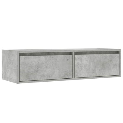 vidaXL Meuble TV avec lumières LED gris béton 100x35,5x25 cm