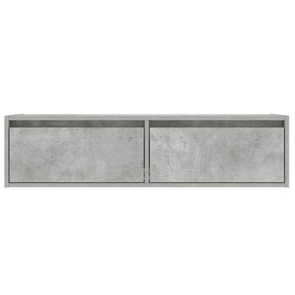 vidaXL Meuble TV avec lumières LED gris béton 100x35,5x25 cm