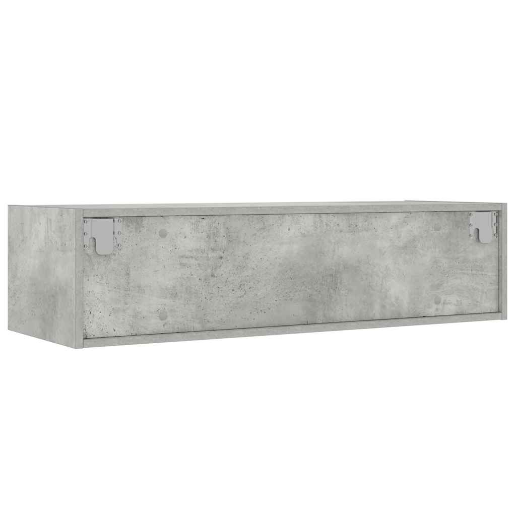 vidaXL Meuble TV avec lumières LED gris béton 100x35,5x25 cm