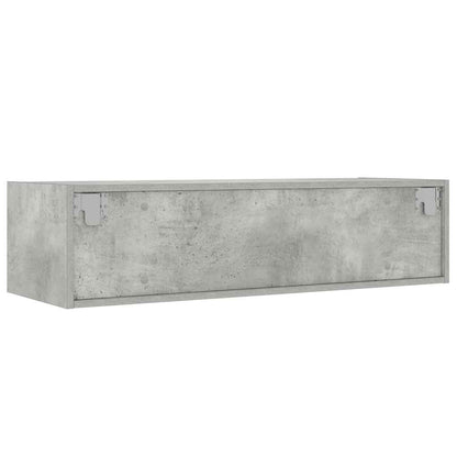 vidaXL Meuble TV avec lumières LED gris béton 100x35,5x25 cm