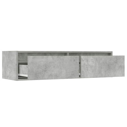 vidaXL Meuble TV avec lumières LED gris béton 100x35,5x25 cm