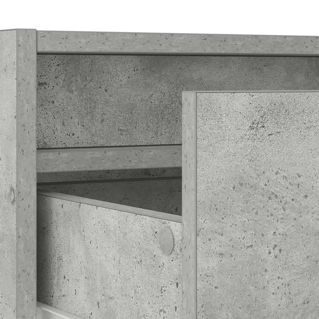 vidaXL Meuble TV avec lumières LED gris béton 100x35,5x25 cm