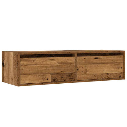 Meuble TV vidaXL avec éclairage LED aspect bois de récupération 100x35,5x25 cm
