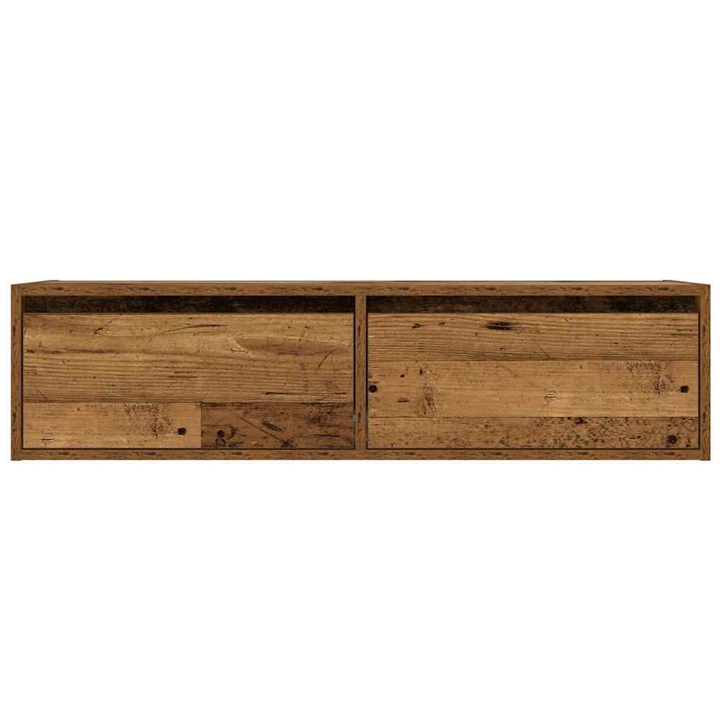 Meuble TV vidaXL avec éclairage LED aspect bois de récupération 100x35,5x25 cm