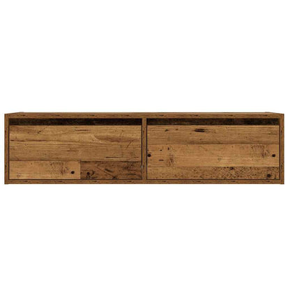 Meuble TV vidaXL avec éclairage LED aspect bois de récupération 100x35,5x25 cm