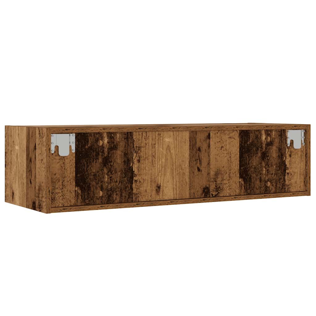 Meuble TV vidaXL avec éclairage LED aspect bois de récupération 100x35,5x25 cm