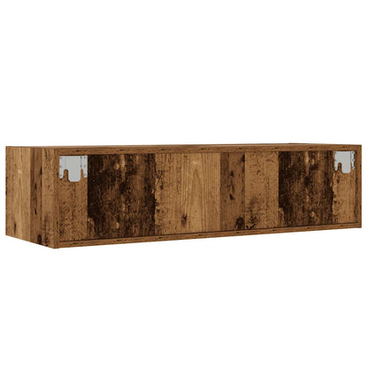 Meuble TV vidaXL avec éclairage LED aspect bois de récupération 100x35,5x25 cm