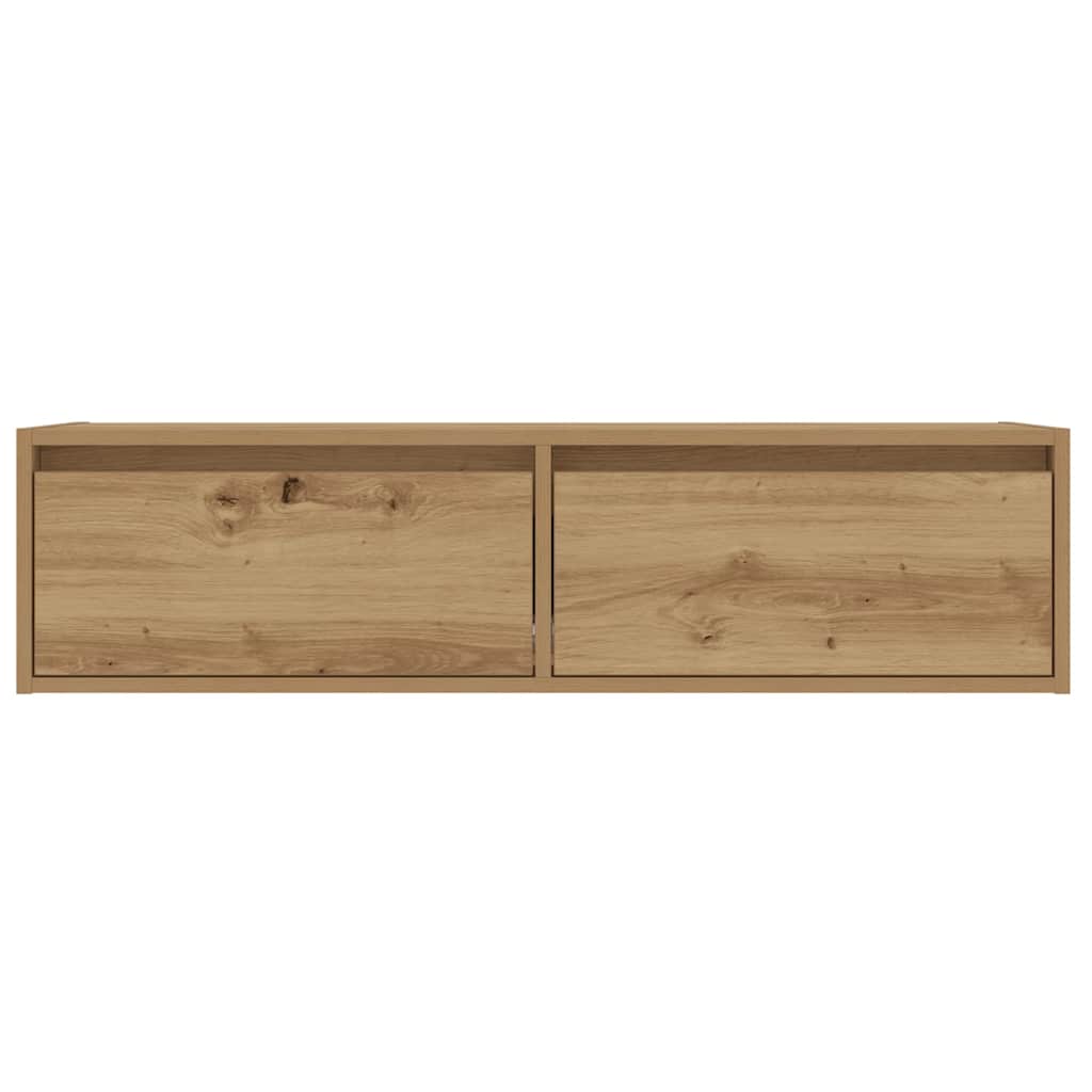 vidaXL Meuble TV avec lumières LED Chêne artisan 100x35,5x25 cm