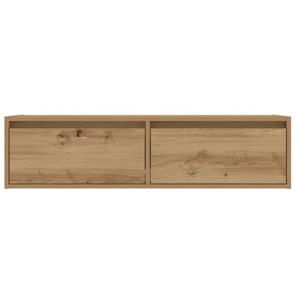 vidaXL Meuble TV avec lumières LED Chêne artisan 100x35,5x25 cm
