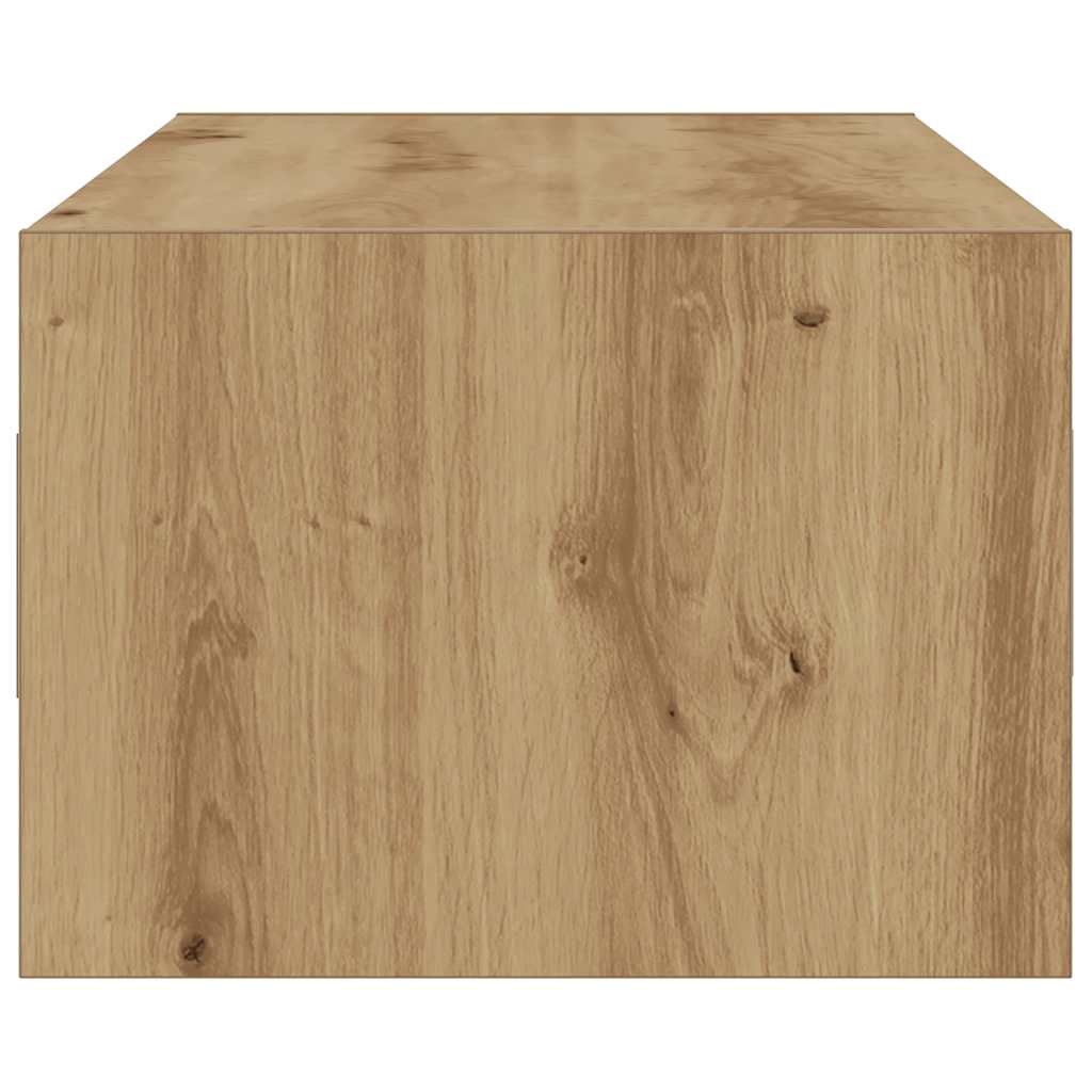 vidaXL Meuble TV avec lumières LED Chêne artisan 100x35,5x25 cm