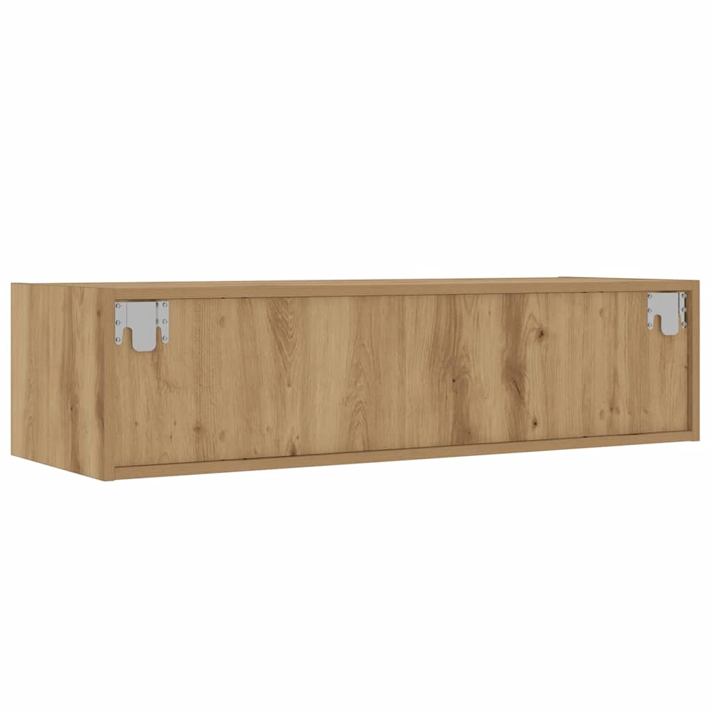 vidaXL Meuble TV avec lumières LED Chêne artisan 100x35,5x25 cm