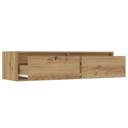 vidaXL Meuble TV avec lumières LED Chêne artisan 100x35,5x25 cm
