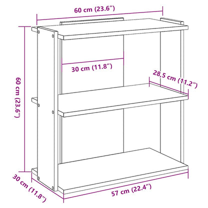 vidaXL Étagère à livres 3 niveaux chêne artisan 60x30x60 cm Bois d'ingénierie