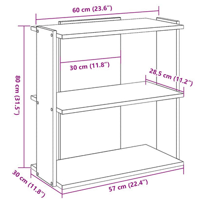 vidaXL Bibliothèque 3 étagères Noir 60x30x80 cm Bois d'ingénierie