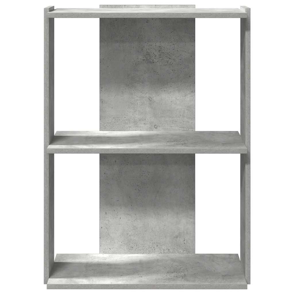 vidaXL Bücherregal 3 Böden Betongrau 60x30x80 cm Holzwerkstoff