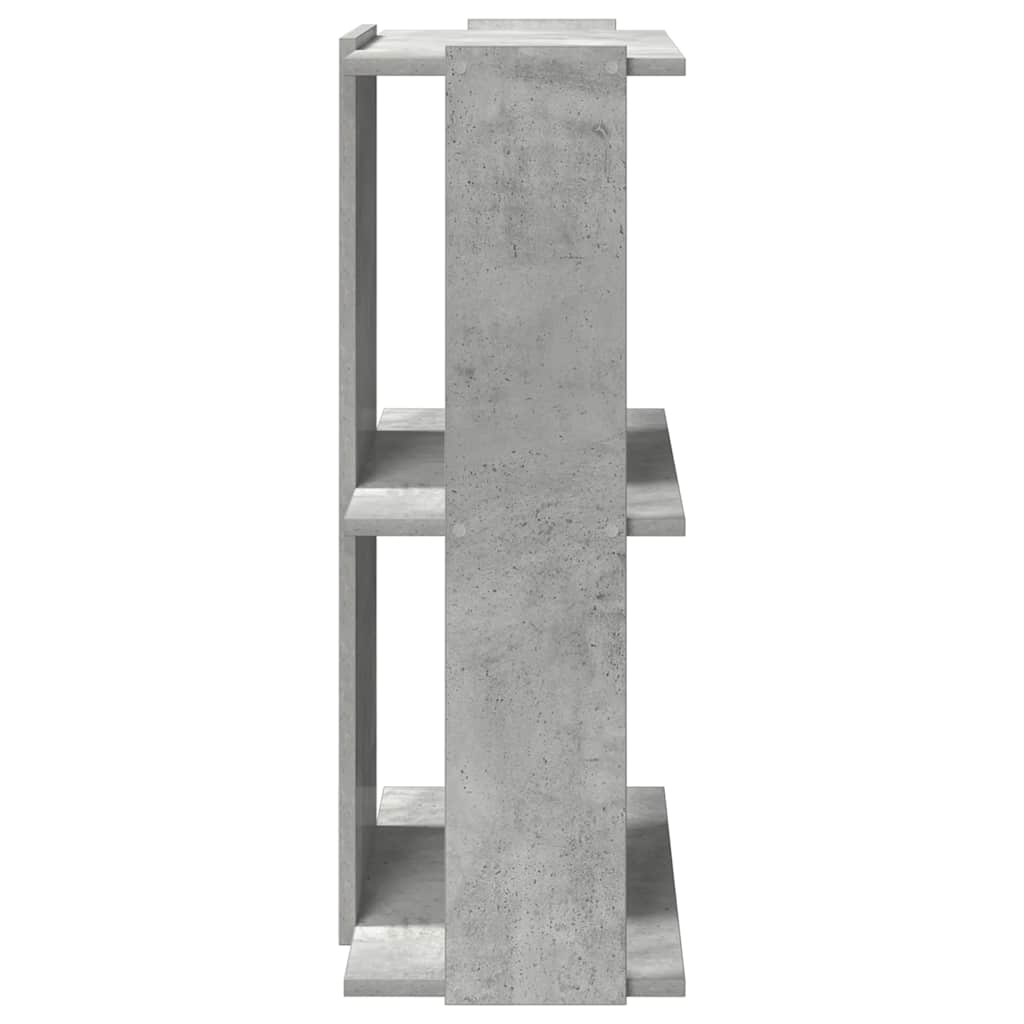 vidaXL Bücherregal 3 Böden Betongrau 60x30x80 cm Holzwerkstoff