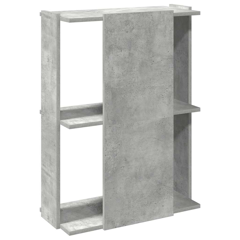 vidaXL Bücherregal 3 Böden Betongrau 60x30x80 cm Holzwerkstoff