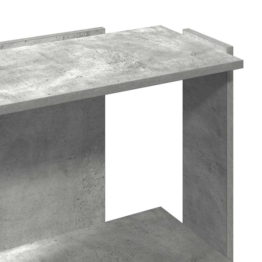 vidaXL Bücherregal 3 Böden Betongrau 60x30x80 cm Holzwerkstoff