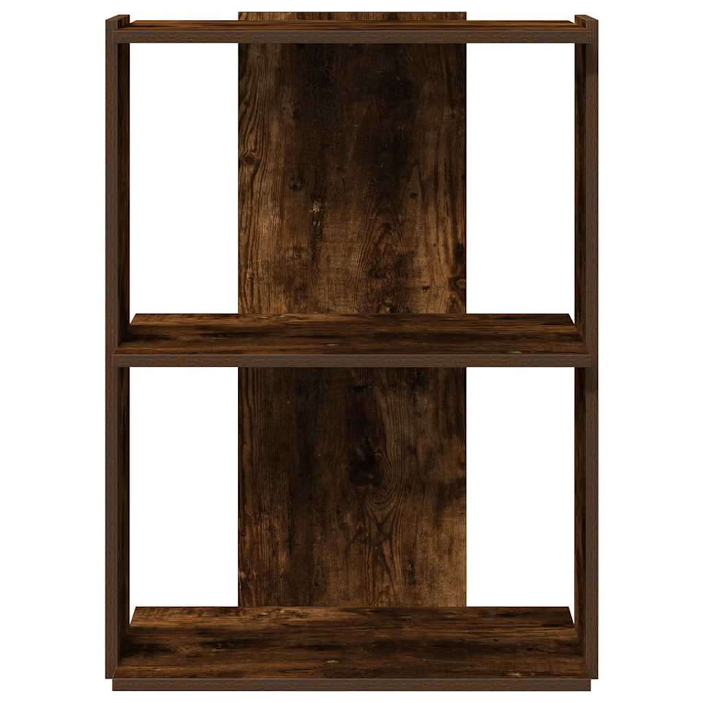 vidaXL Bücherregal 3 Böden Räuchereiche 60x30x80 cm Holzwerkstoff