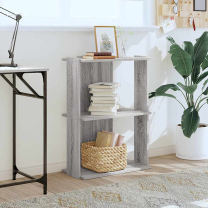 vidaXL Bücherregal 3 Böden Grau Sonoma 60x30x80 cm Holzwerkstoff