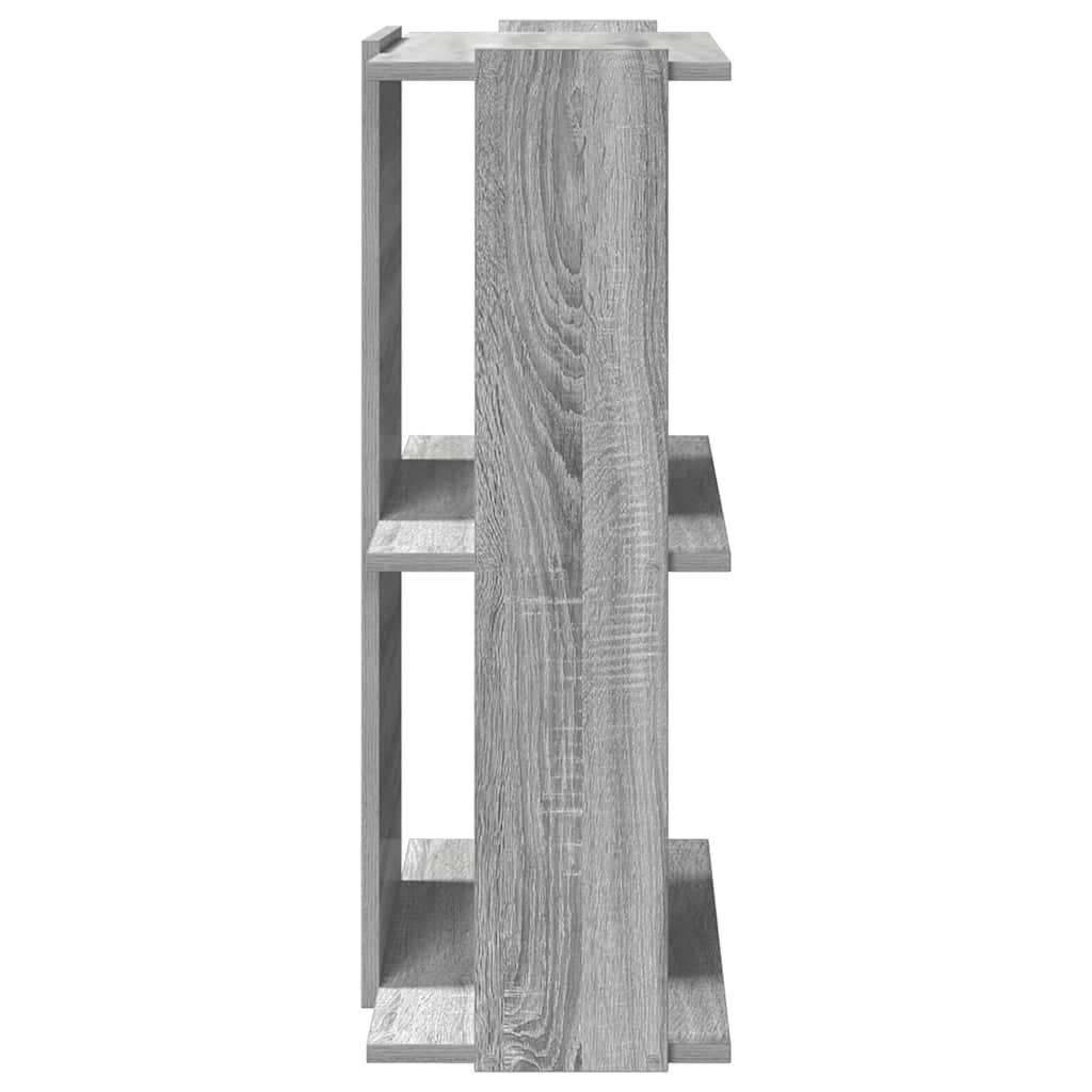vidaXL Bücherregal 3 Böden Grau Sonoma 60x30x80 cm Holzwerkstoff