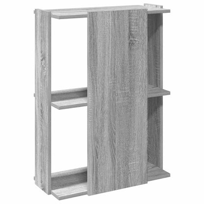 vidaXL Bücherregal 3 Böden Grau Sonoma 60x30x80 cm Holzwerkstoff