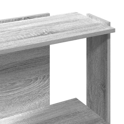 vidaXL Bücherregal 3 Böden Grau Sonoma 60x30x80 cm Holzwerkstoff
