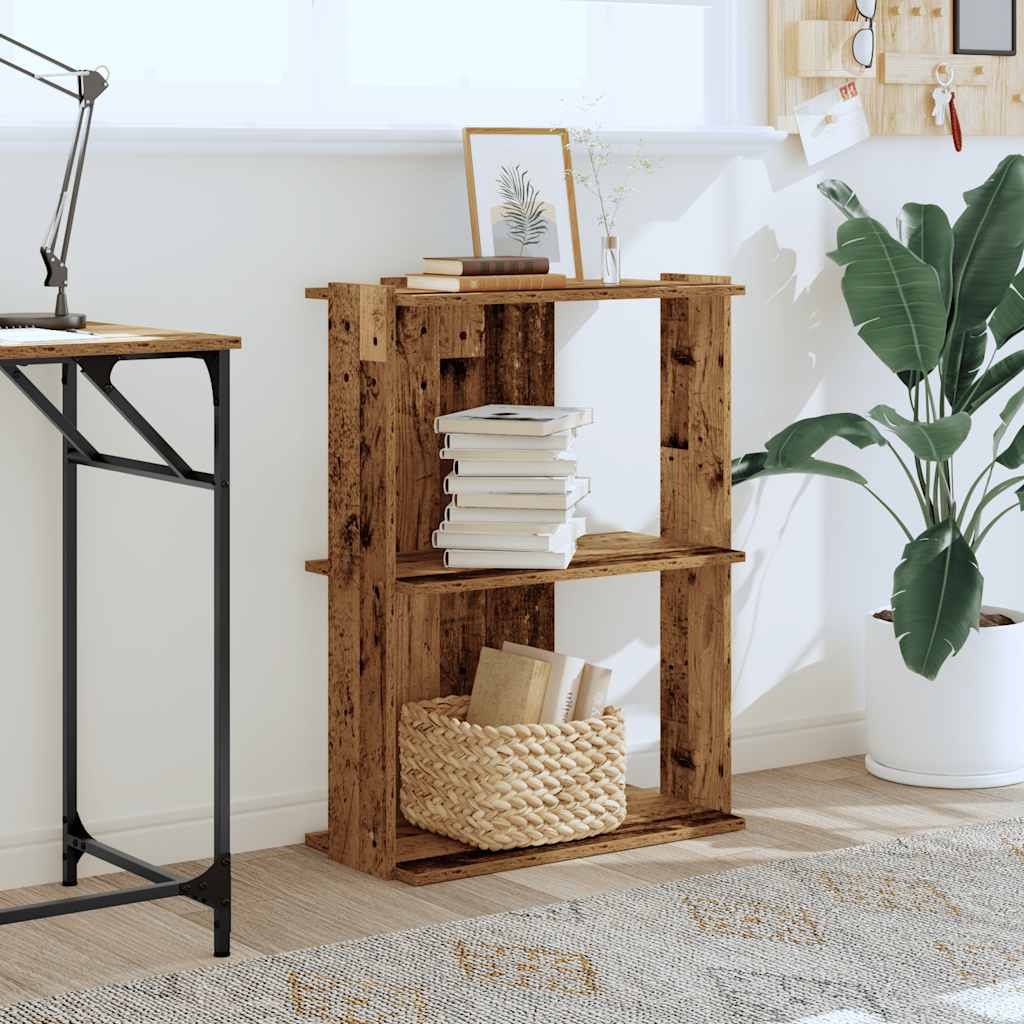 vidaXL Bücherregal 3 Böden Altholz-Optik 60x30x80 cm Holzwerkstoff