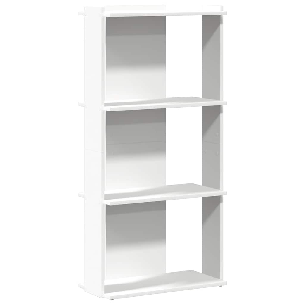 vidaXL Bibliothèque à 3 étagères Blanc 60x30x120 cm Bois d'ingénierie