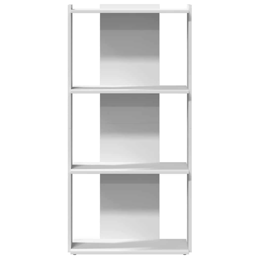 vidaXL Bibliothèque à 3 étagères Blanc 60x30x120 cm Bois d'ingénierie