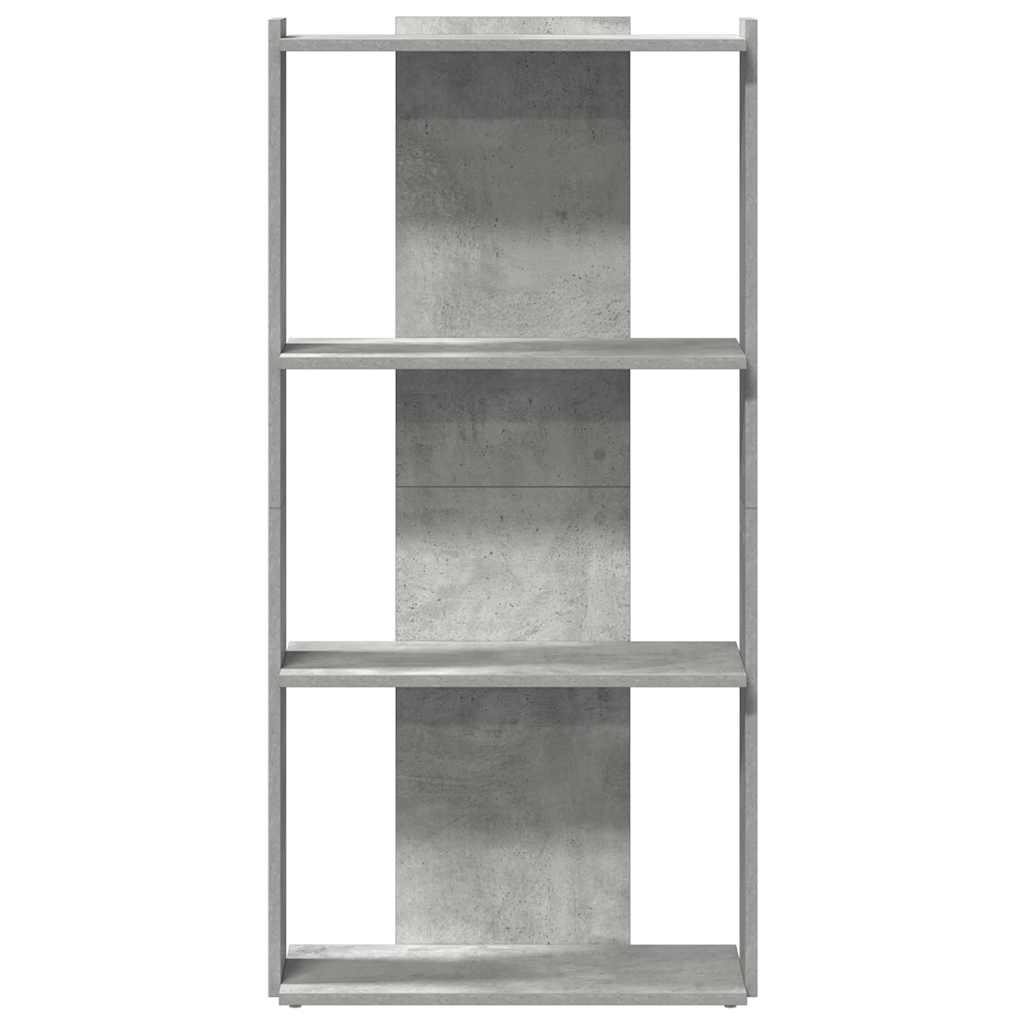 vidaXL Bücherregal 3 Böden Betongrau 60x30x120 cm Holzwerkstoff