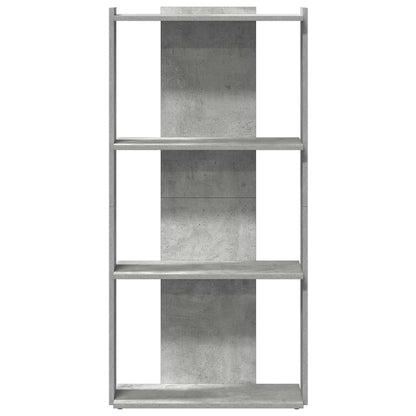 vidaXL Bücherregal 3 Böden Betongrau 60x30x120 cm Holzwerkstoff