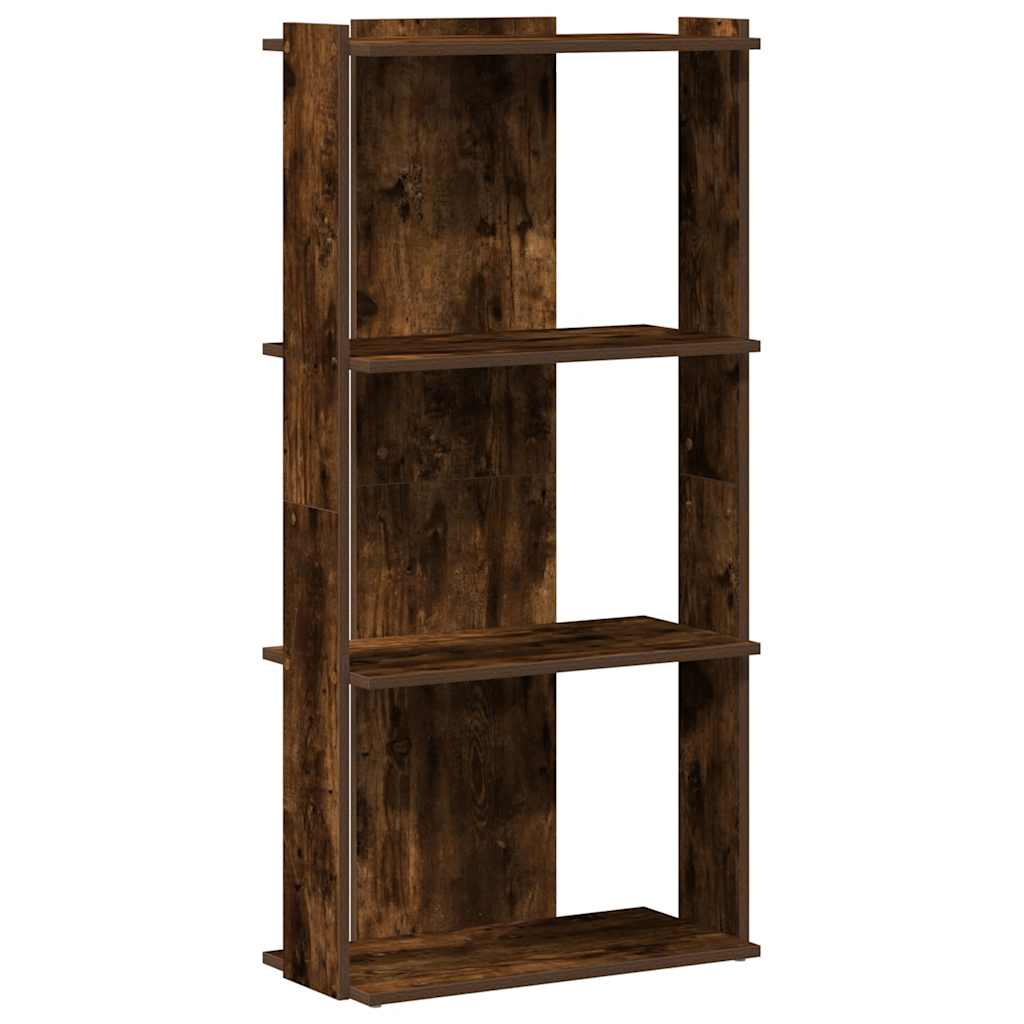 vidaXL Bücherregal 3 Böden Räuchereiche 60x30x120 cm Holzwerkstoff