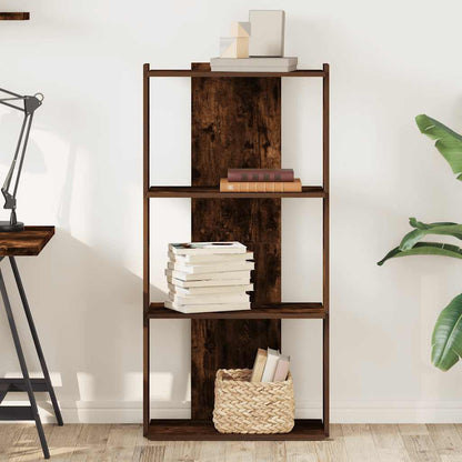 vidaXL Bücherregal 3 Böden Räuchereiche 60x30x120 cm Holzwerkstoff