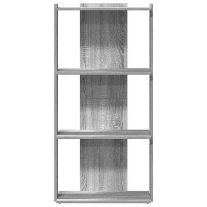 vidaXL Bücherregal 3 Böden Grau Sonoma 60x30x120 cm Holzwerkstoff